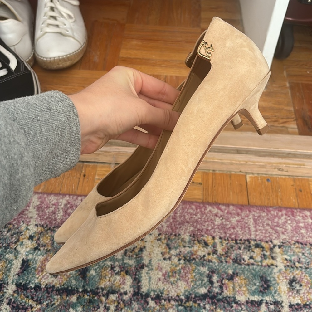 tory burch suede pointed toe elizabeth pumps women’s 9